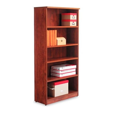 Alera Alera Bookcase with 5 Shelves - 31-3/4"W x 14"D x 65"H - Medium Cherry - Valencia Series ALEVA636632MC